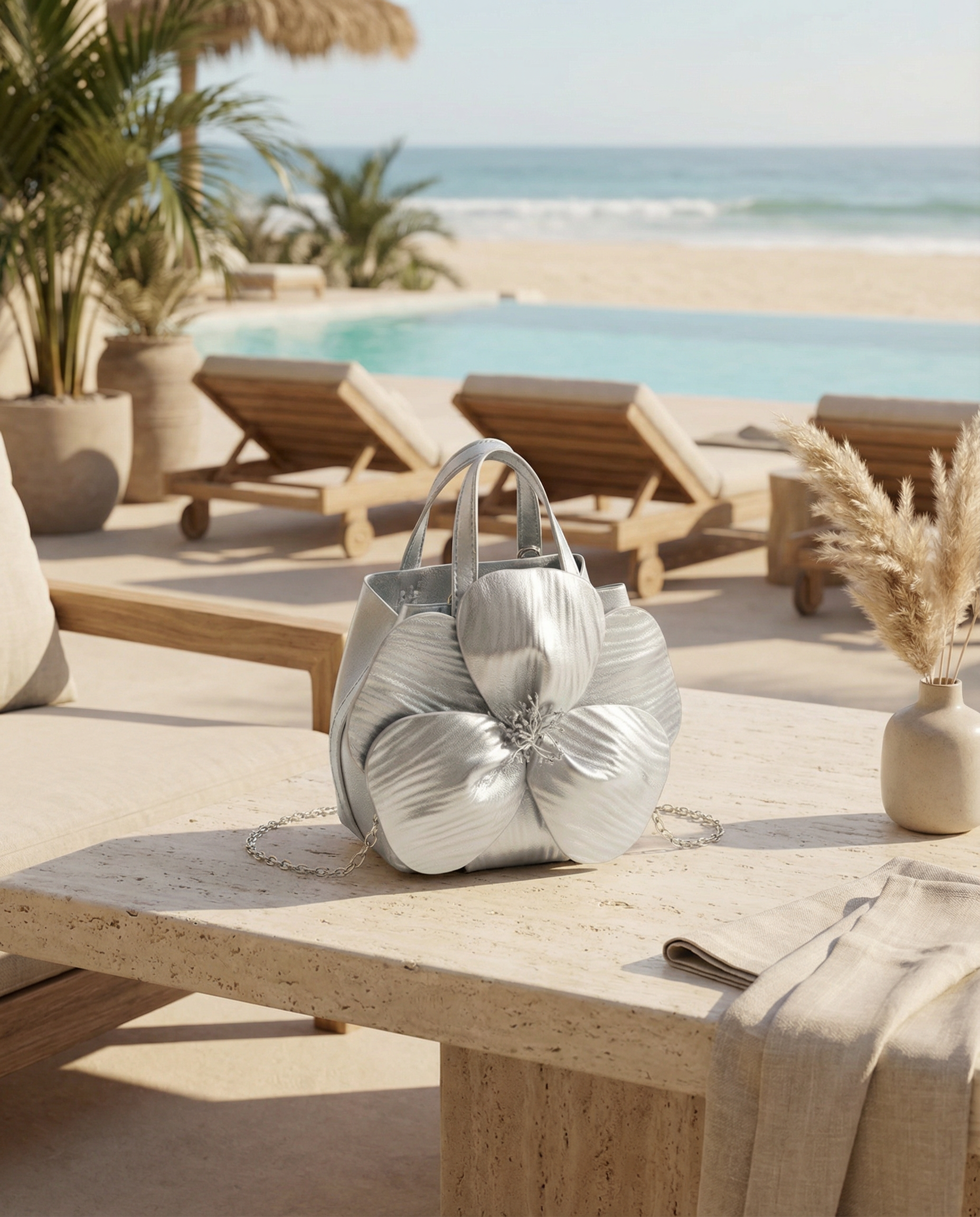 Monroe Flower Vegan Top Handle Bag