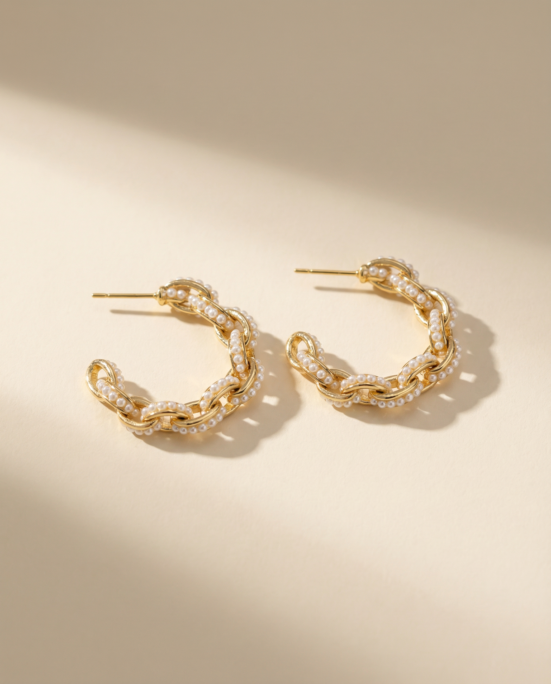 Pearl Link Hoops Sml