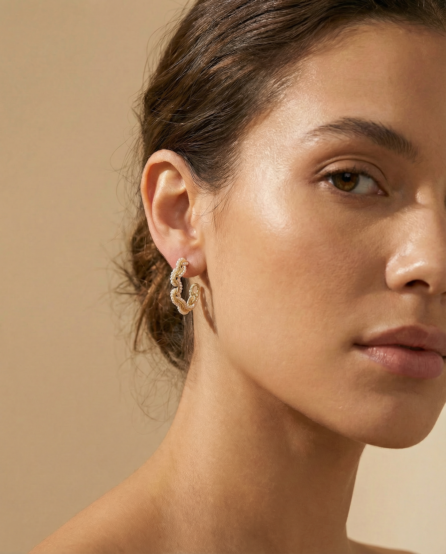 Pearl Link Hoops Sml