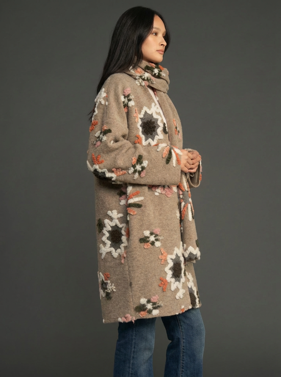 Snow Floral Open Cardigan