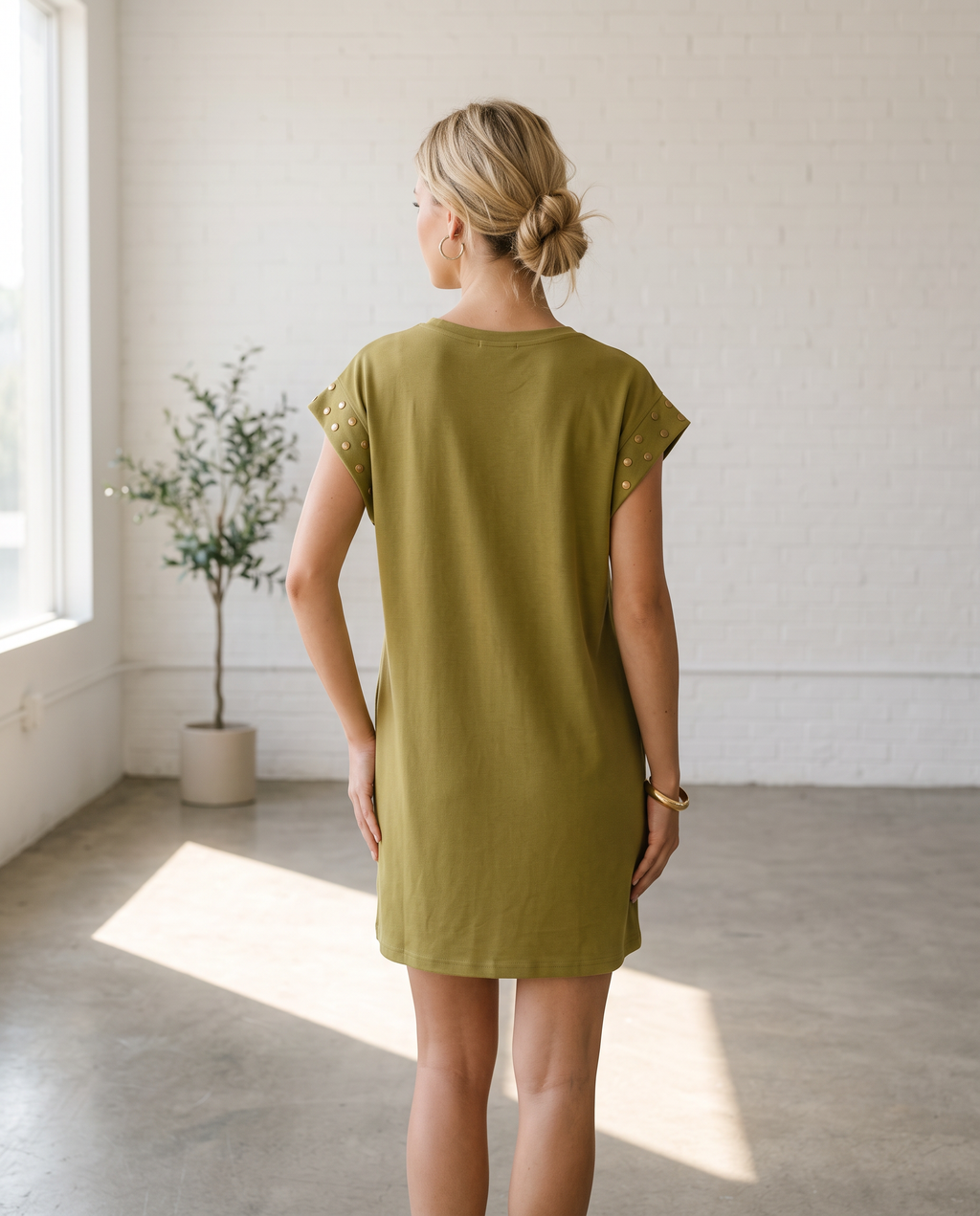 Little Studded Avocado Dress