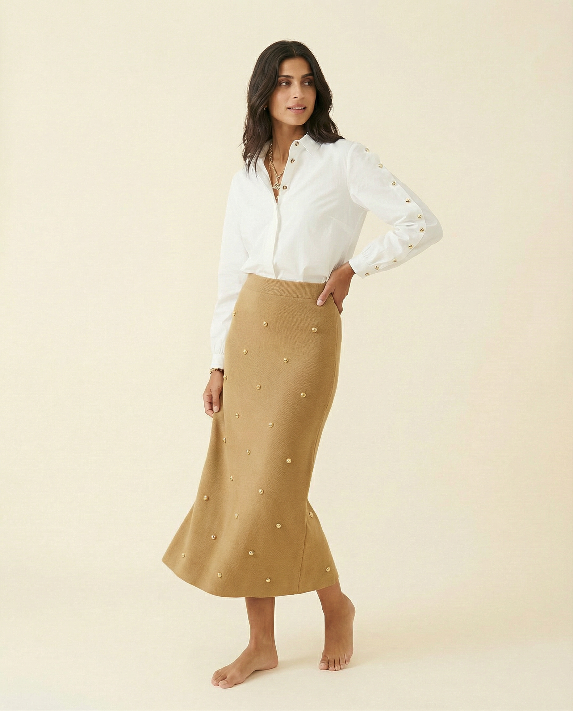 White Studded Marley Blouse