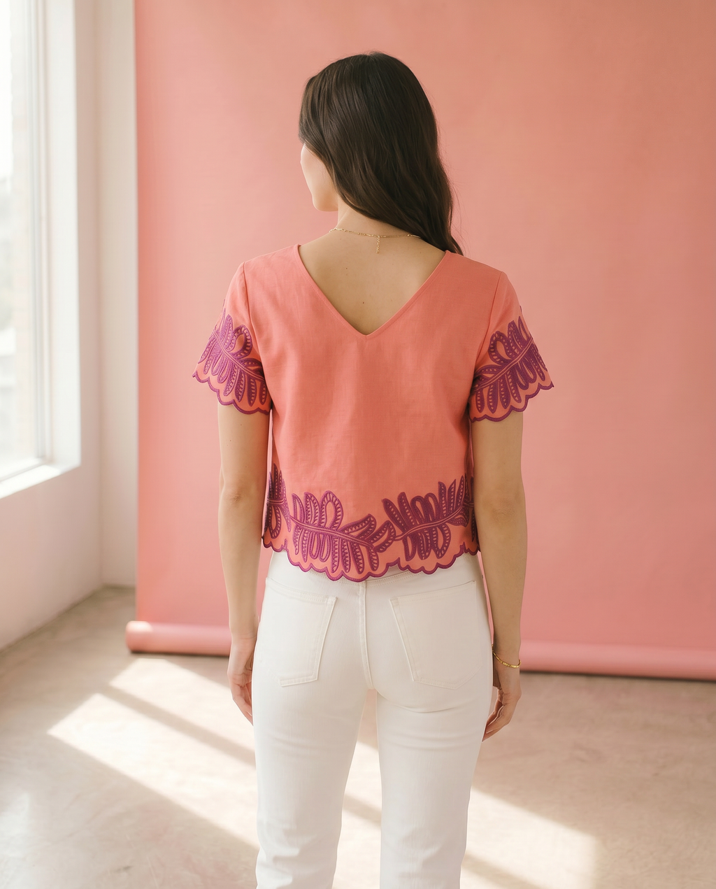 Coral Royal Palm Top