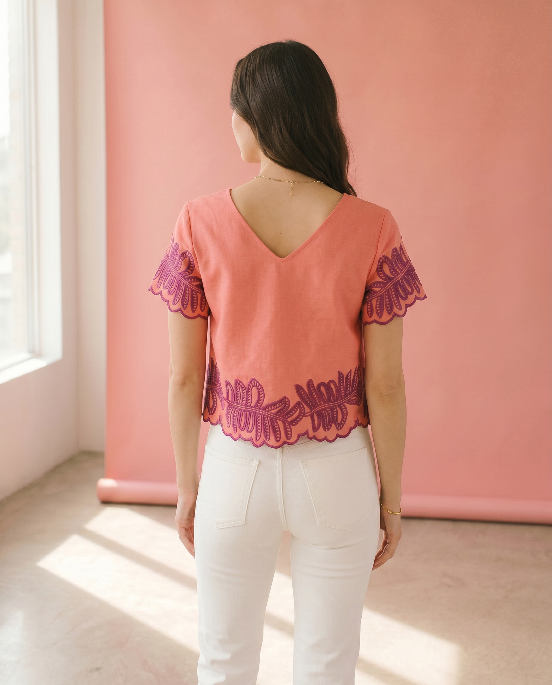 Coral Royal Palm Top