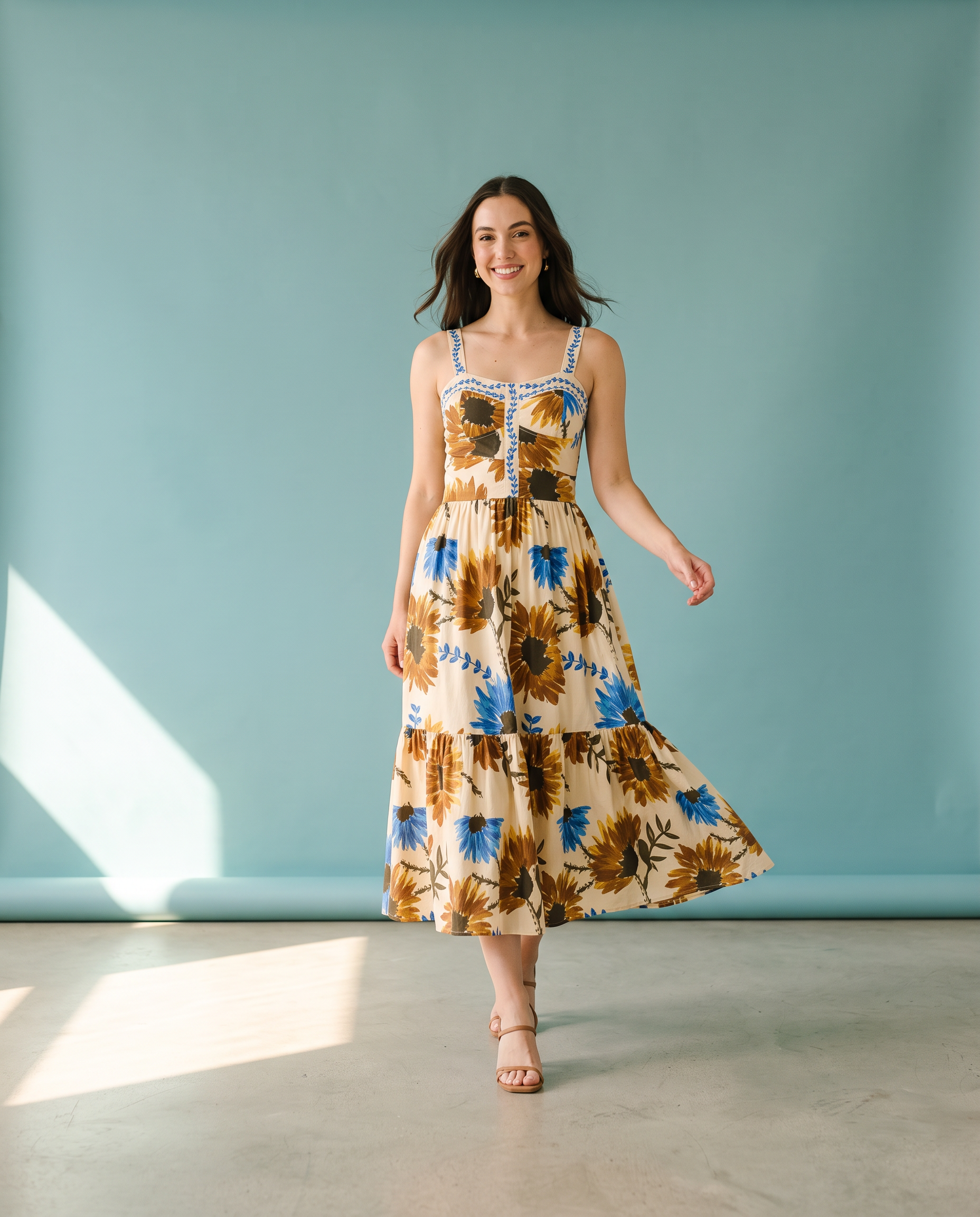 Gianna Sunflower Haze Maxi Dress
