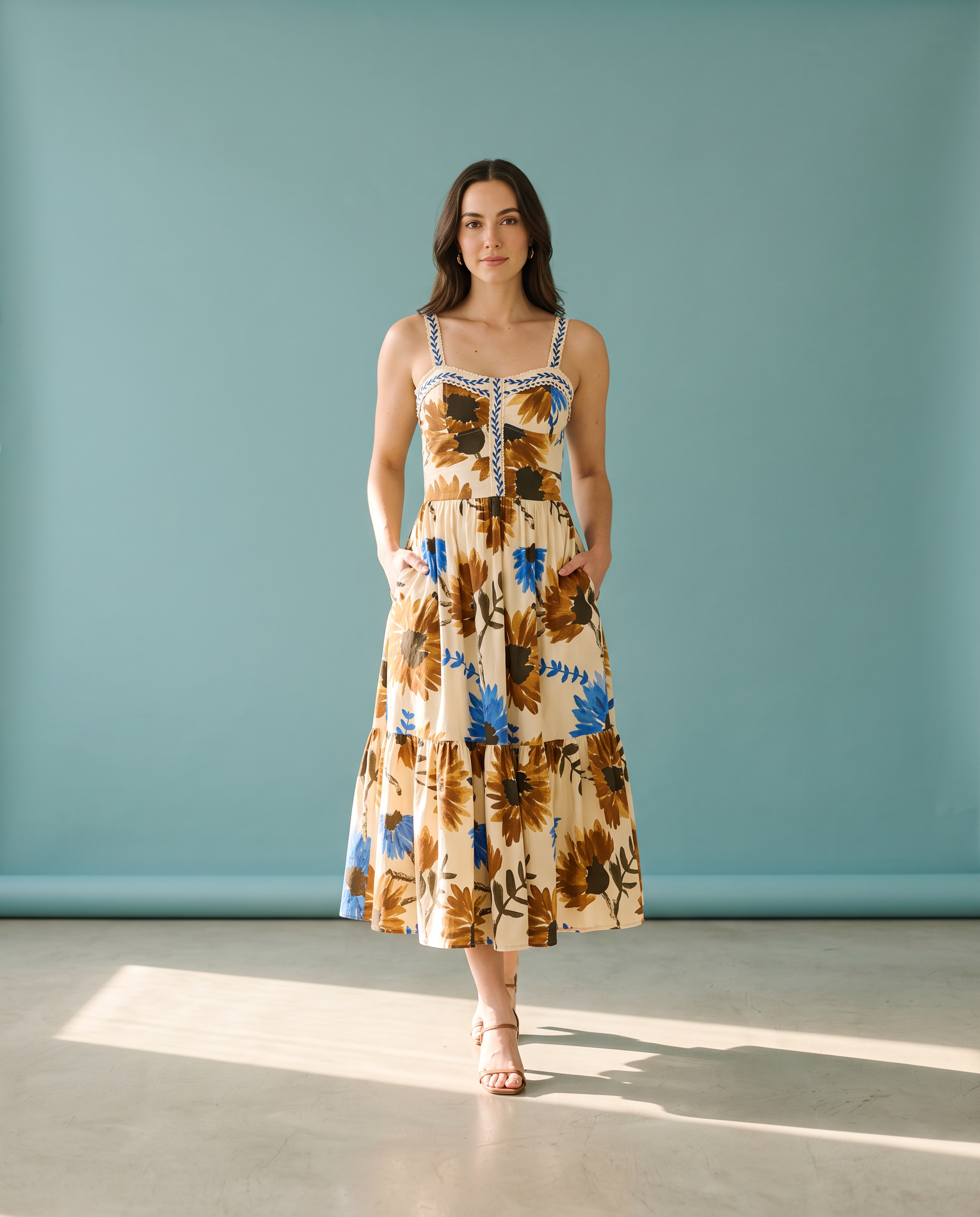 Gianna Sunflower Haze Maxi Dress