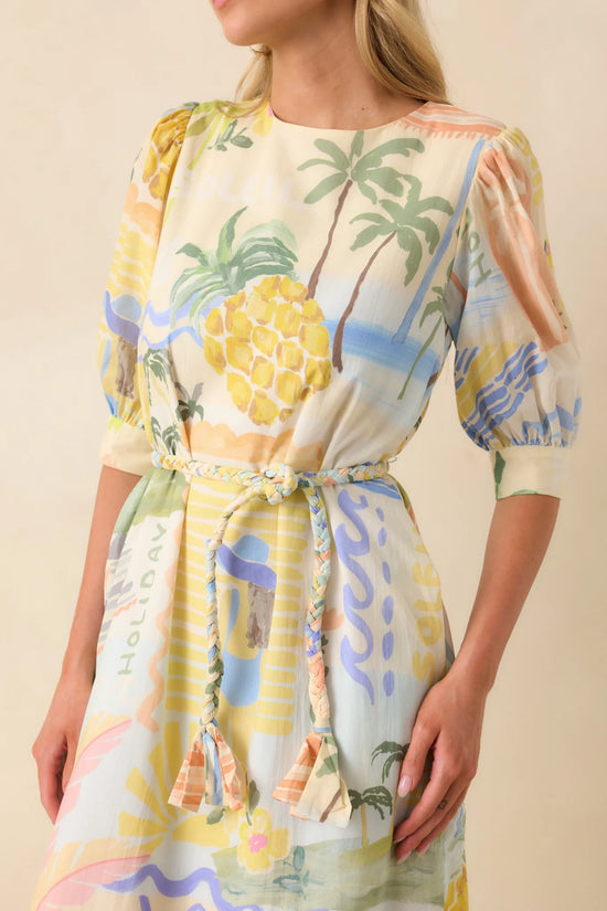 Brynne Midi Dress-Citrus Splash