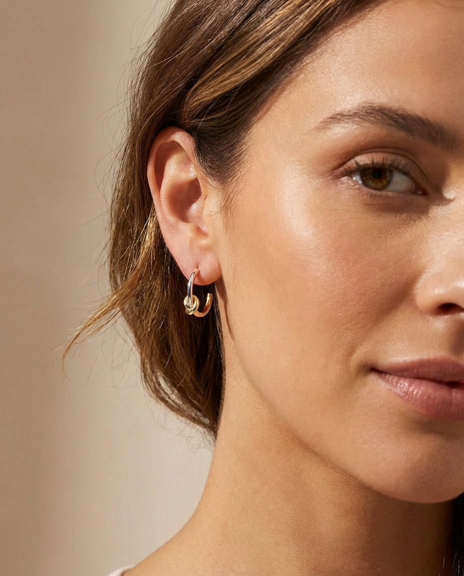 Twilight Knot Mixed Metal Earrings