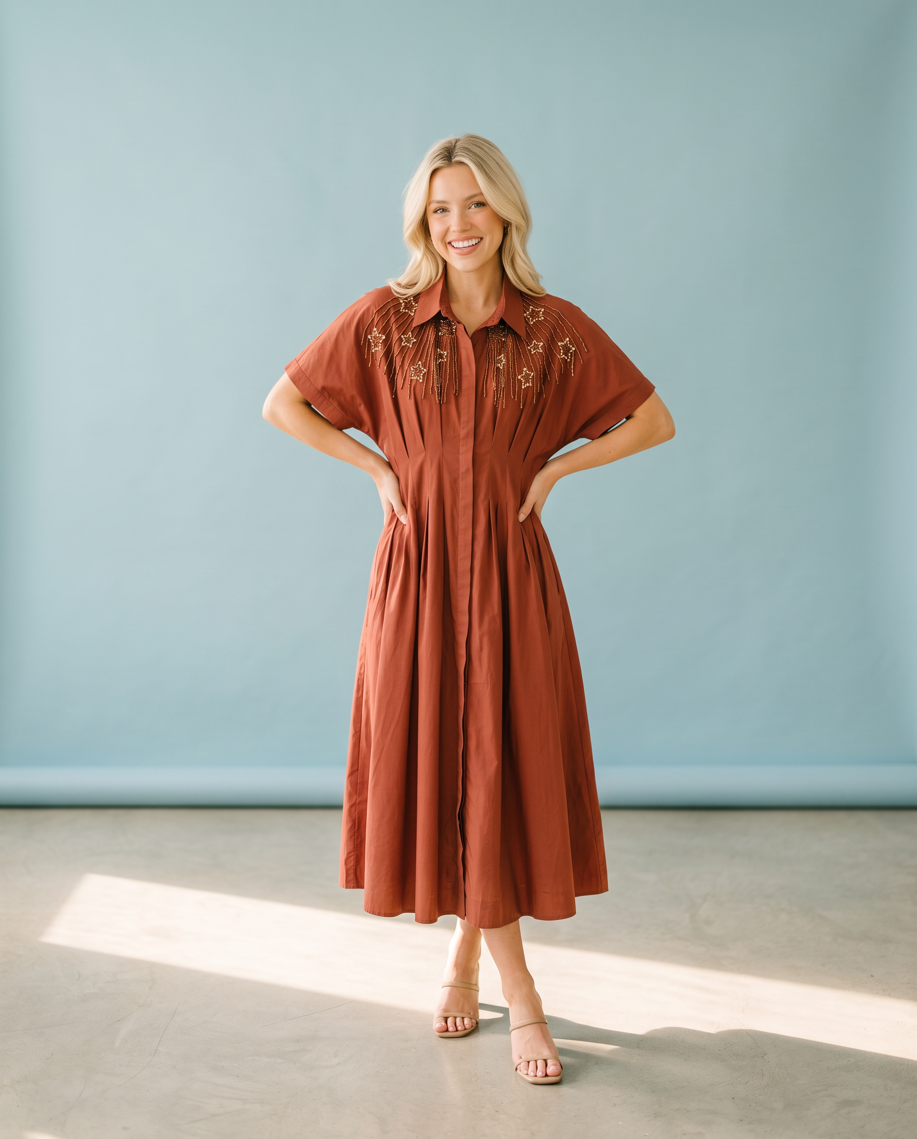 Hook ’Em Rust Cinch Dress