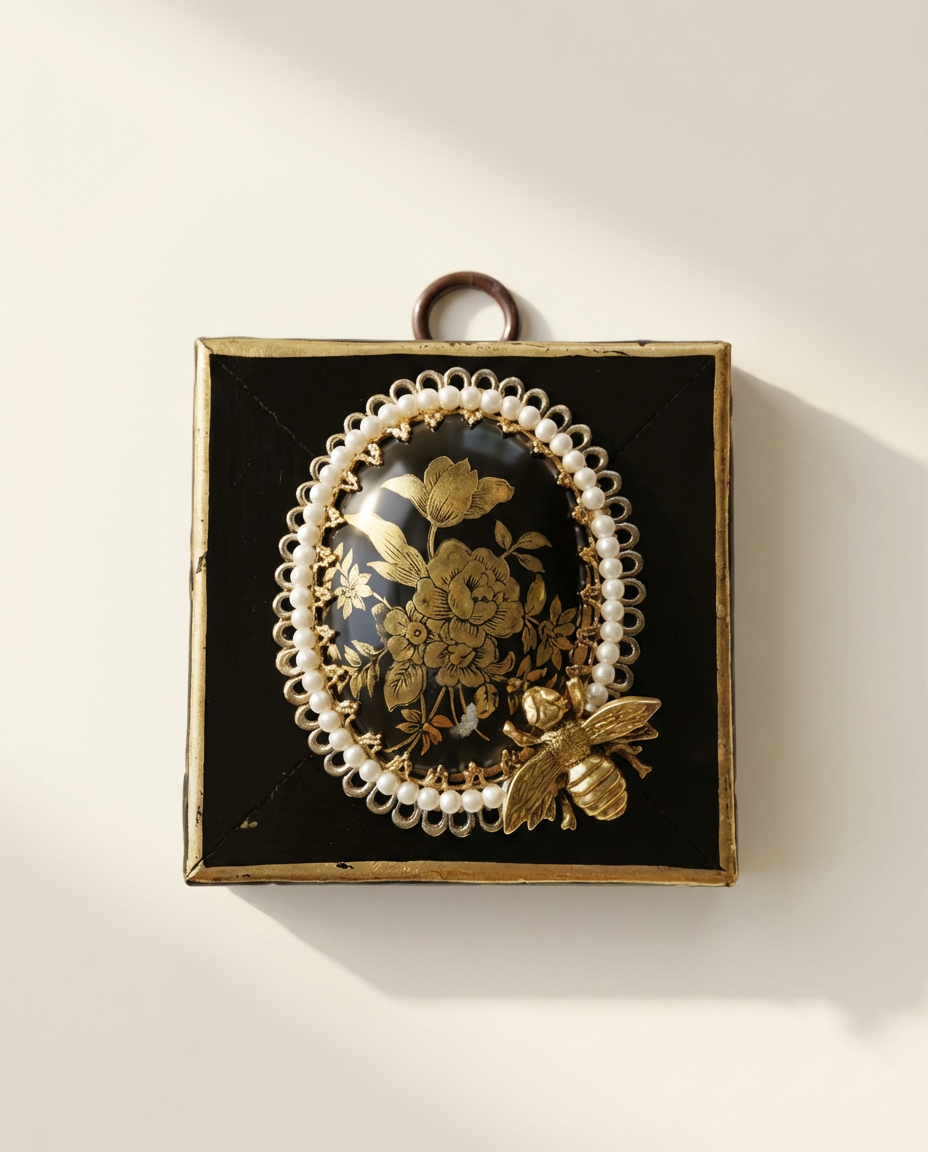 Vintage Floral Brooch Bee
