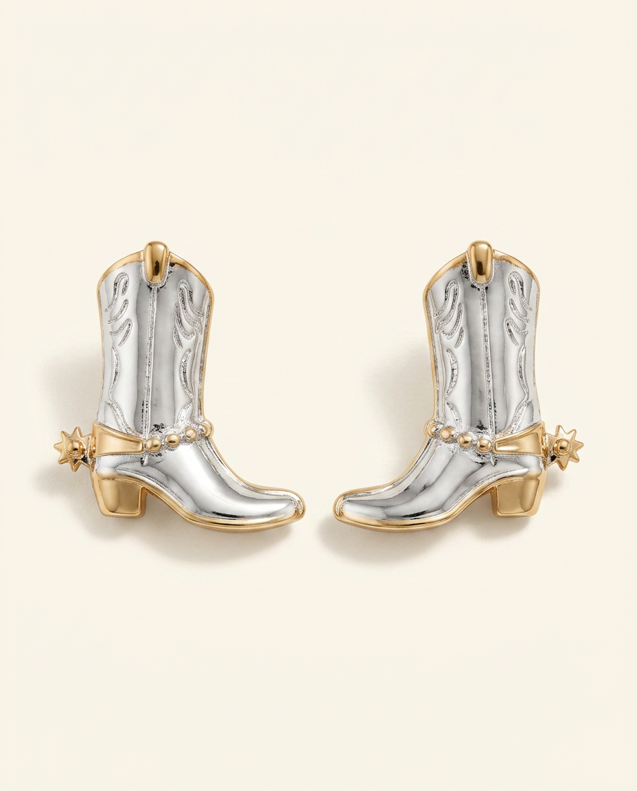 Western Cowgirl Boot Stud Earrings