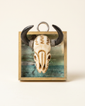 Decorative bull skull pendant on  acrylic frame art 