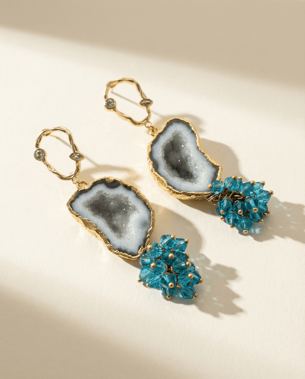 White Sequinite Earrings