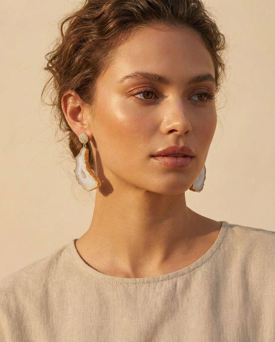 Ivory Agate Earrings