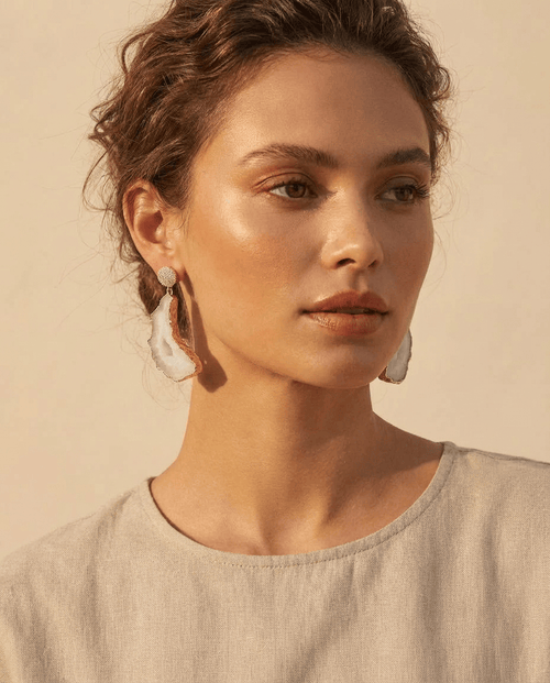 Ivory Agate Earrings