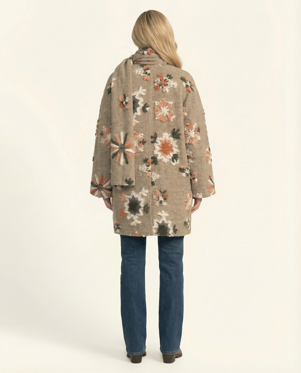 Snow Floral Open Cardigan