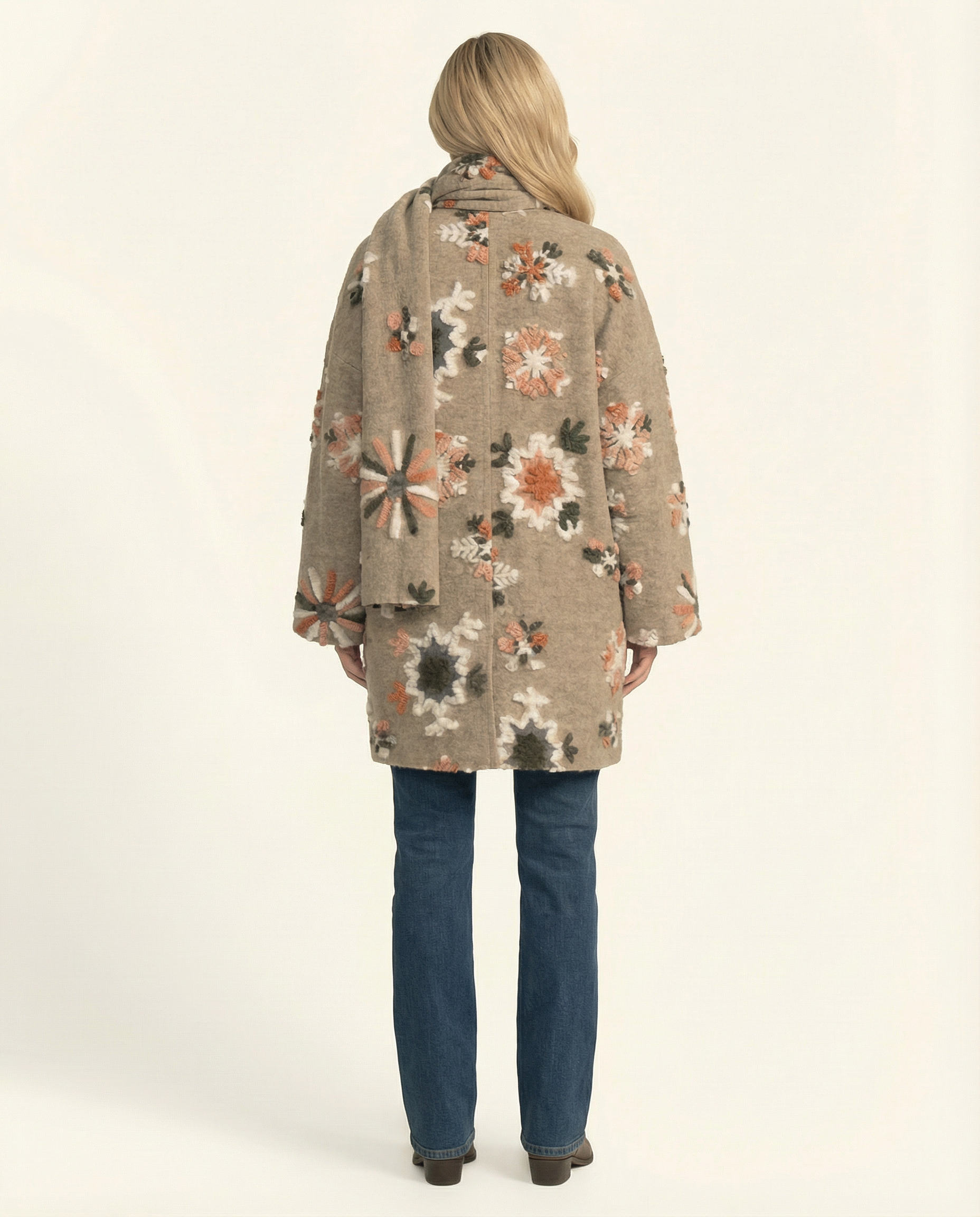 Snow Floral Open Cardigan