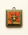 Decorative pendant with a bee design on an orange coromandel wooden frame 