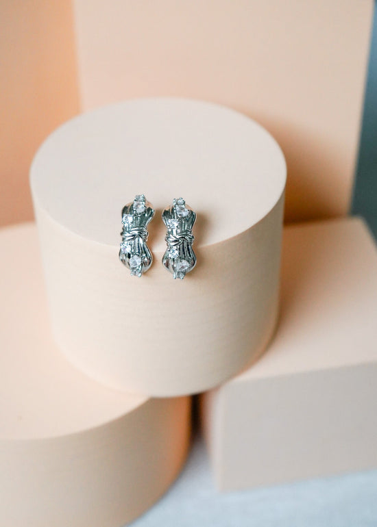 Medium Silver Knot Hoops