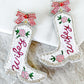 Wifey Floral Boot Earrings