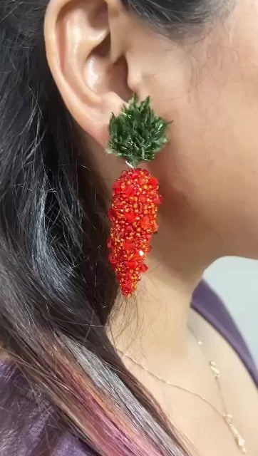 Garden Carrot Earrings (3-D)