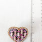 Navy Tweed Heart Earrings