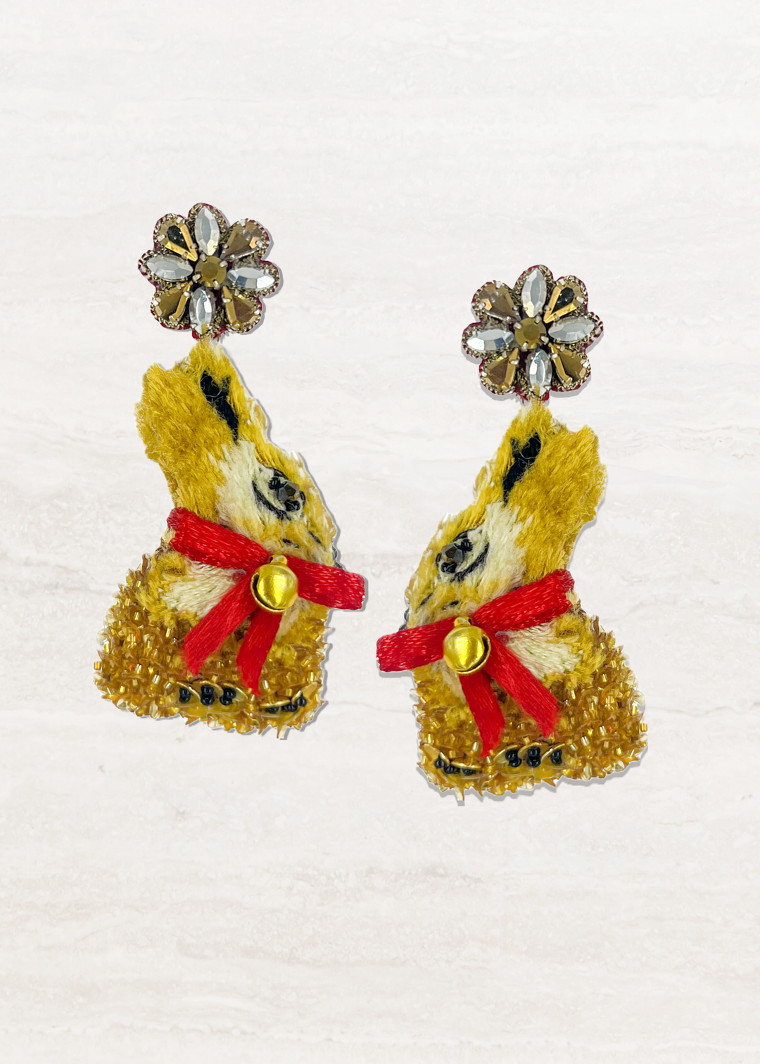 Bowtie Rabbit Earrings (3-D)