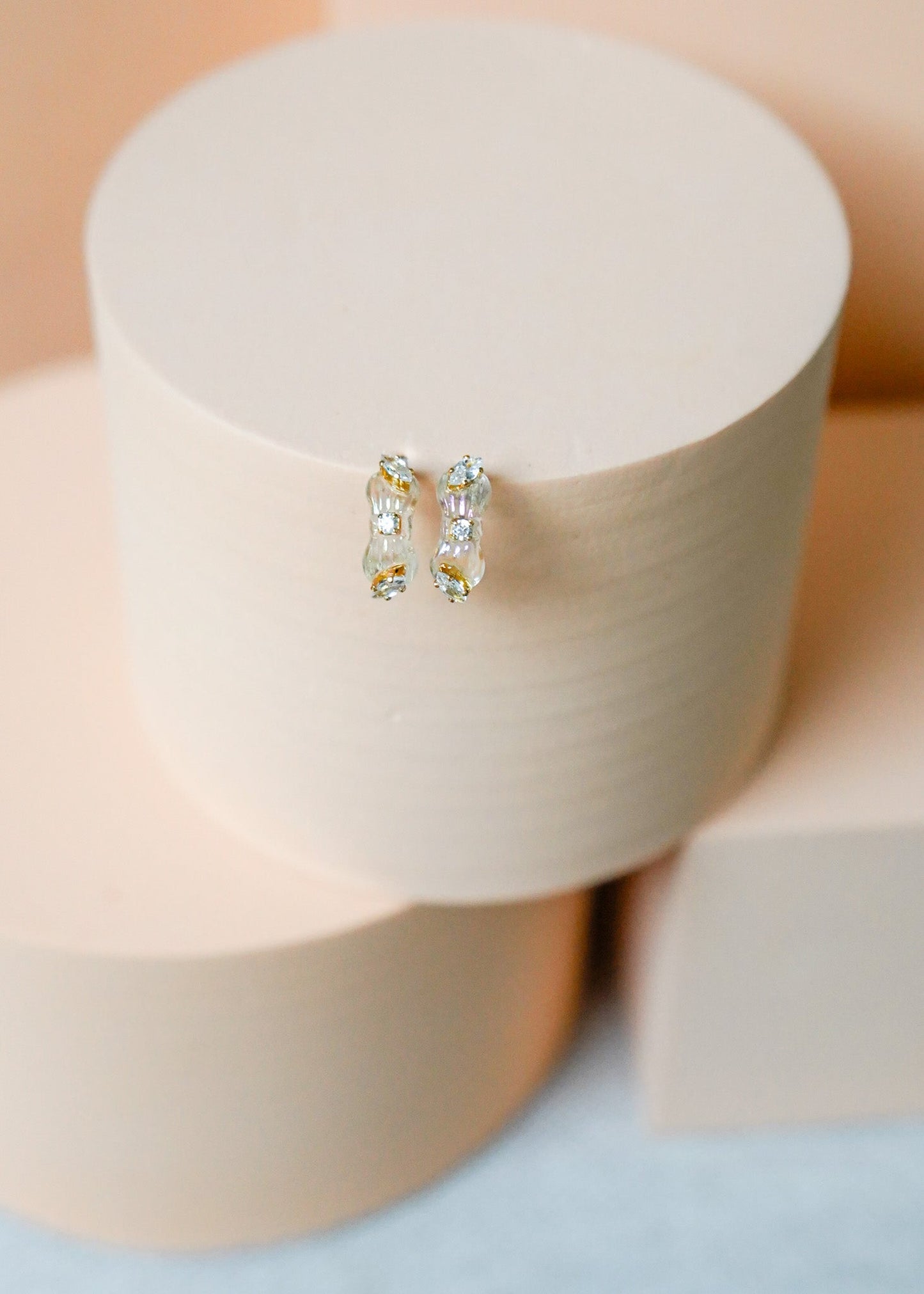 Iridescent Knot Huggies