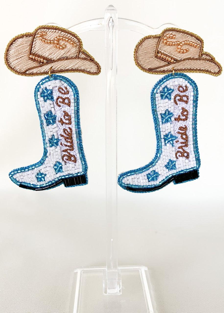 Bride to be Boot Earrings - Dos Femmes