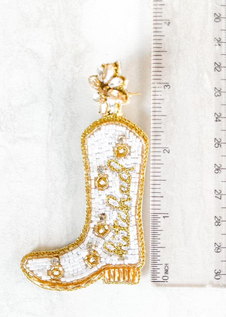 Bright White Hitched Earrings - Dos Femmes