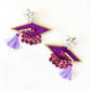 Congrats Grad Purple Earrings - Dos Femmes