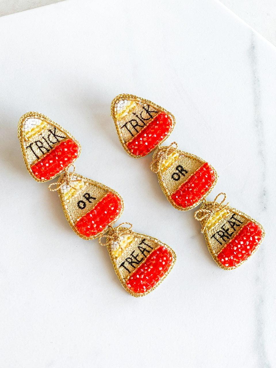 Trick or Treat Candy Corn Earrings - Dos Femmes